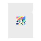 オーロラの里のカラフルタイガーちゃんのサーフィン Clear File Folder