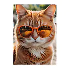 LEAD !のオレンジサングラスをかけた愛らしい猫ちゃん クリアファイル