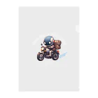 kazu_gのロボットバイク便(濃色用) Clear File Folder