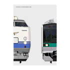 sushima_graphical_trainsの千葉の列車No.9_485系1500番台 / E233系2000番台 Clear File Folder