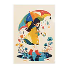 AQUAMETAVERSEのカラフルな雨の日  Hime  2530 Clear File Folder