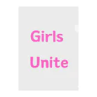 あい・まい・みぃのGirls Unite-女性たちが団結して力を合わせる言葉 クリアファイル