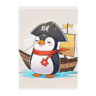 ganeshaのおもちゃの海賊船に乗ったかわいいペンギン Clear File Folder