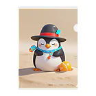 ganeshaのおもちゃの砂を使ったかわいいペンギン Clear File Folder