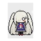 horidesuのドット絵の白髪ロング美少女 クリアファイル