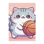 jolieplusの可愛いバスケ猫 クリアファイル