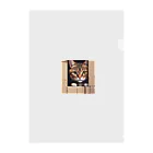 CozyKittyCornerの物陰から観察するかわいい猫 Clear File Folder