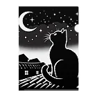 どさんこびより日和の月夜の猫 クリアファイル