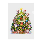 Snow-peaceのクリスマスツリーとキュートな子猫たち クリアファイル