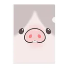 しらたまちゃんSHOPu〜🐽のお顔とおしり しらたまちゃんドアップ クリアファイル