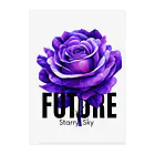 Future Starry Skyの紫色の薔薇 Clear File Folder