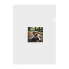 kokin0の足を広げて座る犬 Clear File Folder