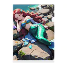 ぴよぴよショップの人魚姫のお昼寝 Clear File Folder