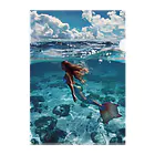 AQUAMETAVERSEのモルジブの大海原で人魚が泳いでいますsanae2074 Clear File Folder