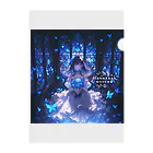 花束娘のThe Girl of Blue Flowers Shining in the Still Night Clear File Folder