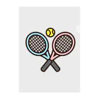 お絵かき屋さんのテニスのラケットとボール Clear File Folder
