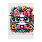 MKYU4のカシャリ！オシャレな眼鏡をかけたにゃんこ Clear File Folder