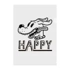 nidan-illustrationのhappy dog (black ink) クリアファイル