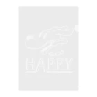 nidan-illustrationのhappy dog (white ink) クリアファイル