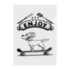 nidan-illustrationのhappy dog -ENJOY- (black ink) Clear File Folder