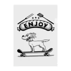 nidan-illustrationのhappy dog -ENJOY- (black ink) クリアファイル