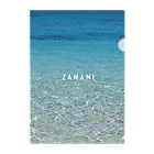 はれうさぎの沖縄座間味の海【波B-2】慶良間ブルー｜ZAMAMIの文字入り Clear File Folder