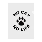 アトリエかののNO CAT NO LIFE 肉球 黒 バックプリント Clear File Folder