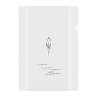 rilybiiのbaby gray pink 線画tulip 花言葉  Clear File Folder