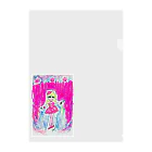 ピンク星こずべのピンクMerry-go-round Clear File Folder