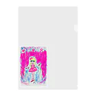 ピンク星こずべのピンクMerry-go-round Clear File Folder