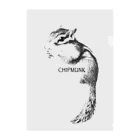 coco_chipmunkのモノクロシマリスシリーズ クリアファイル