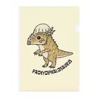 すとろべりーガムFactoryの恐竜 パキケファロサウルス (背景カラー) タオルハンカチなど Clear File Folder