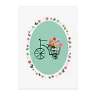sakuの自転車とお花 Clear File Folder