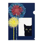 WAMI ARTの花火見る黒猫 Clear File Folder