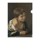 世界の絵画アートグッズのムリーリョ（スペイン、1617-1682） 《窓枠に身を乗り出した農民の少年》 クリアファイル