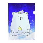 まるまる堂の雲の上のしろくま Clear File Folder