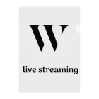 👑🐺Wolf🐺⚔️［Live streaming］のうるふロゴ ブラックホワイト クリアファイル