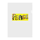 猫Tシャツなどカレラ栂並やりたい放題Tシャツ屋の猫文字シリーズ　PEACE  Clear File Folder