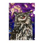 フクロウシホの赤い目の賢者🦉 Clear File Folder