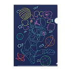 マグロの缶詰のネオン宇宙 Clear File Folder