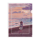 わしのぎまことの夕方の浜辺を歩く③ Clear File Folder