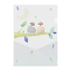 くりゅうのシルバー＆シナモン文鳥 Clear File Folder