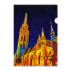 GALLERY misutawoのハンガリー 夜のマーチャーシュ聖堂 Clear File Folder