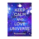 COSMOSIDEAのKEEP CALM AND LOVE UNIVERSE Clear File Folder