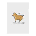 ともえのえ - 柴犬とか動物色々のI GOT VACCINATED Shiba dog クリアファイル