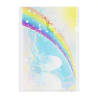  Pastel Design Art 天使のお部屋のユニコーンと虹 Clear File Folder