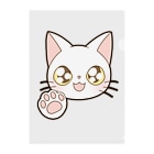 かわいいもののおみせ　いそぎんちゃくのお目目キラキラ白猫ちゃん Clear File Folder