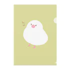 いこ(文鳥中心🌷)のちょっと怒り気味な白文鳥 Clear File Folder