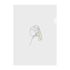 rabbiの【 カラー 】 青いターバンの少女 - girl with a pearl earring Clear File Folder