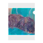 わっつ@水彩画でロックンロール&猫のお昼寝猫😸 クリアファイル
